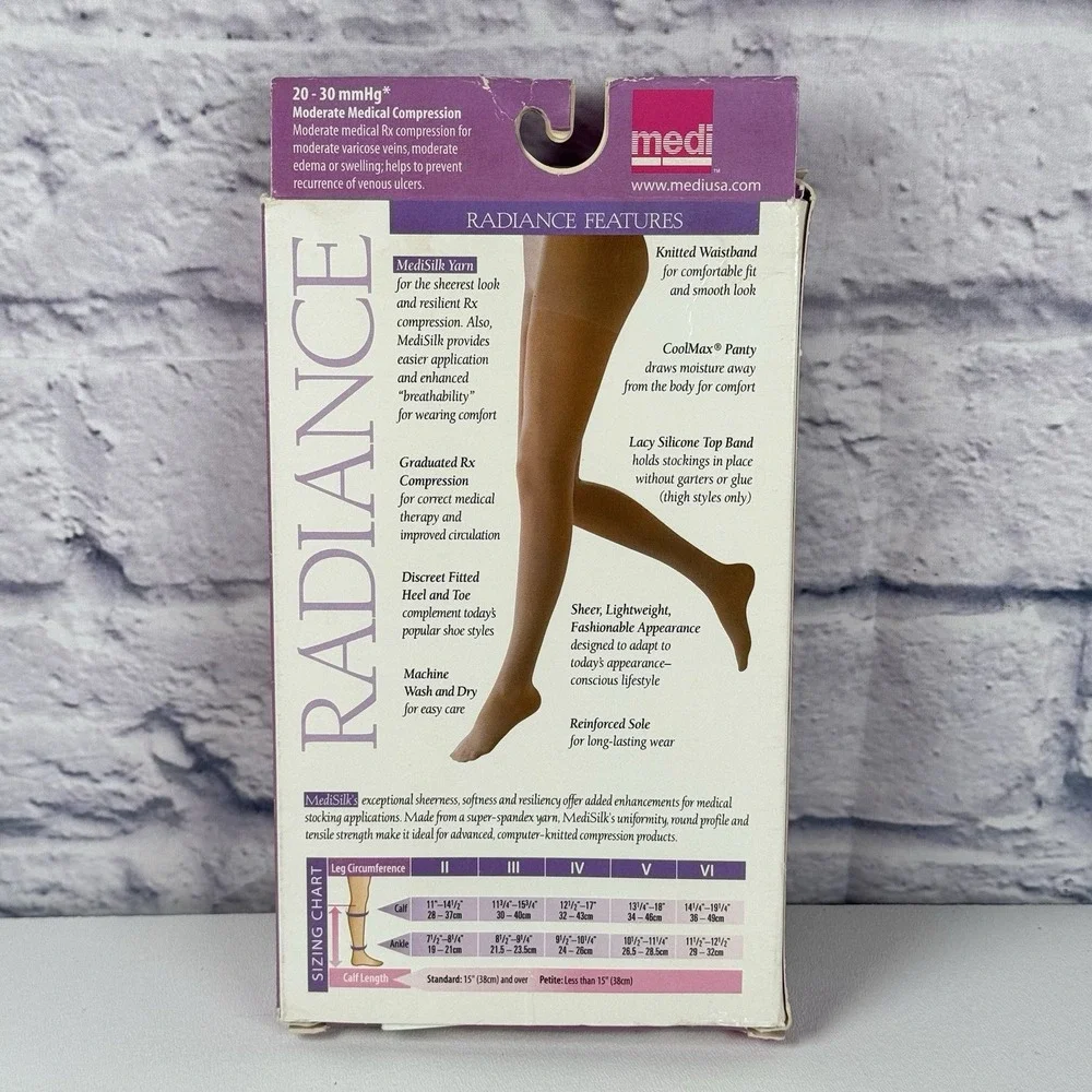 Mediven RADIANCE Medisilk Black Calf Closed Toe Compression  20-30 Size II Stock